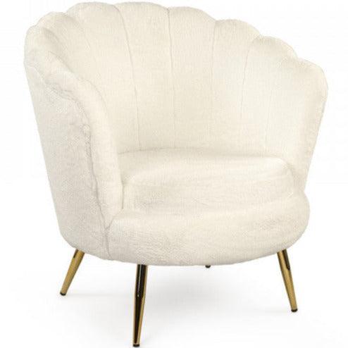 Fauteuil d'appoint capitonné blanc glamour