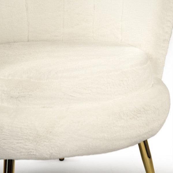 Fauteuil d'appoint capitonné blanc glamour