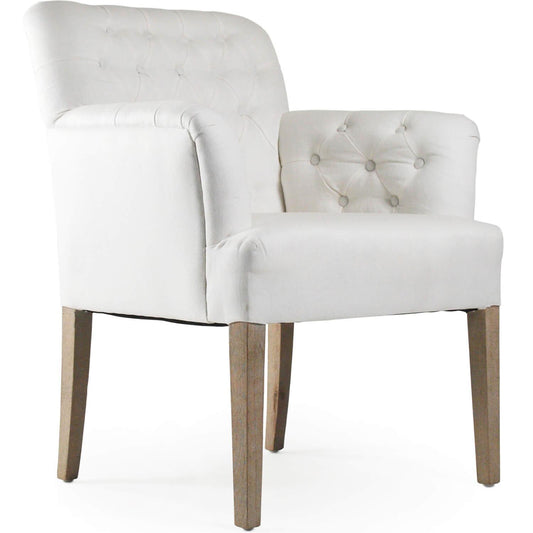 Fauteuil capitonné blanc