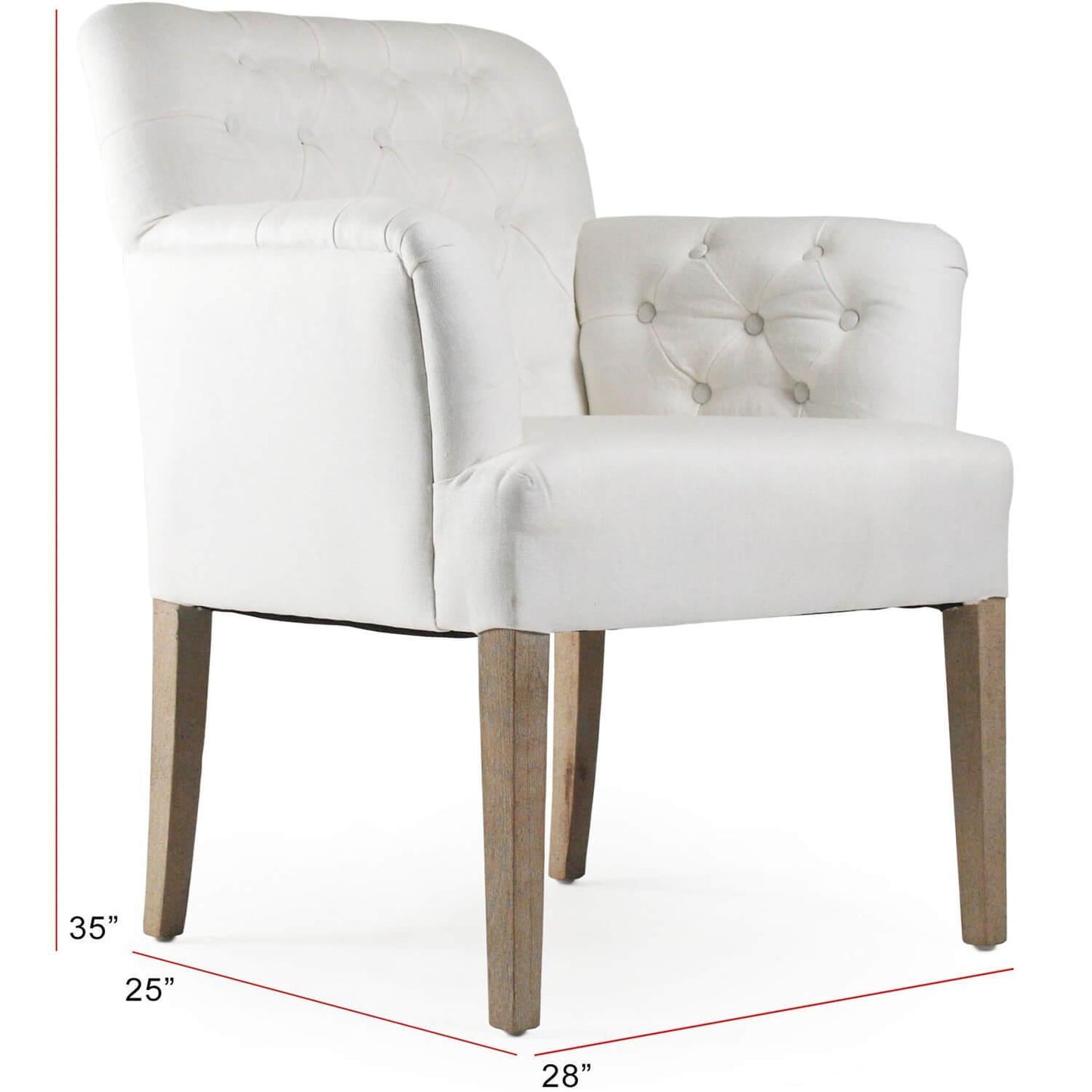 Fauteuil capitonné blanc