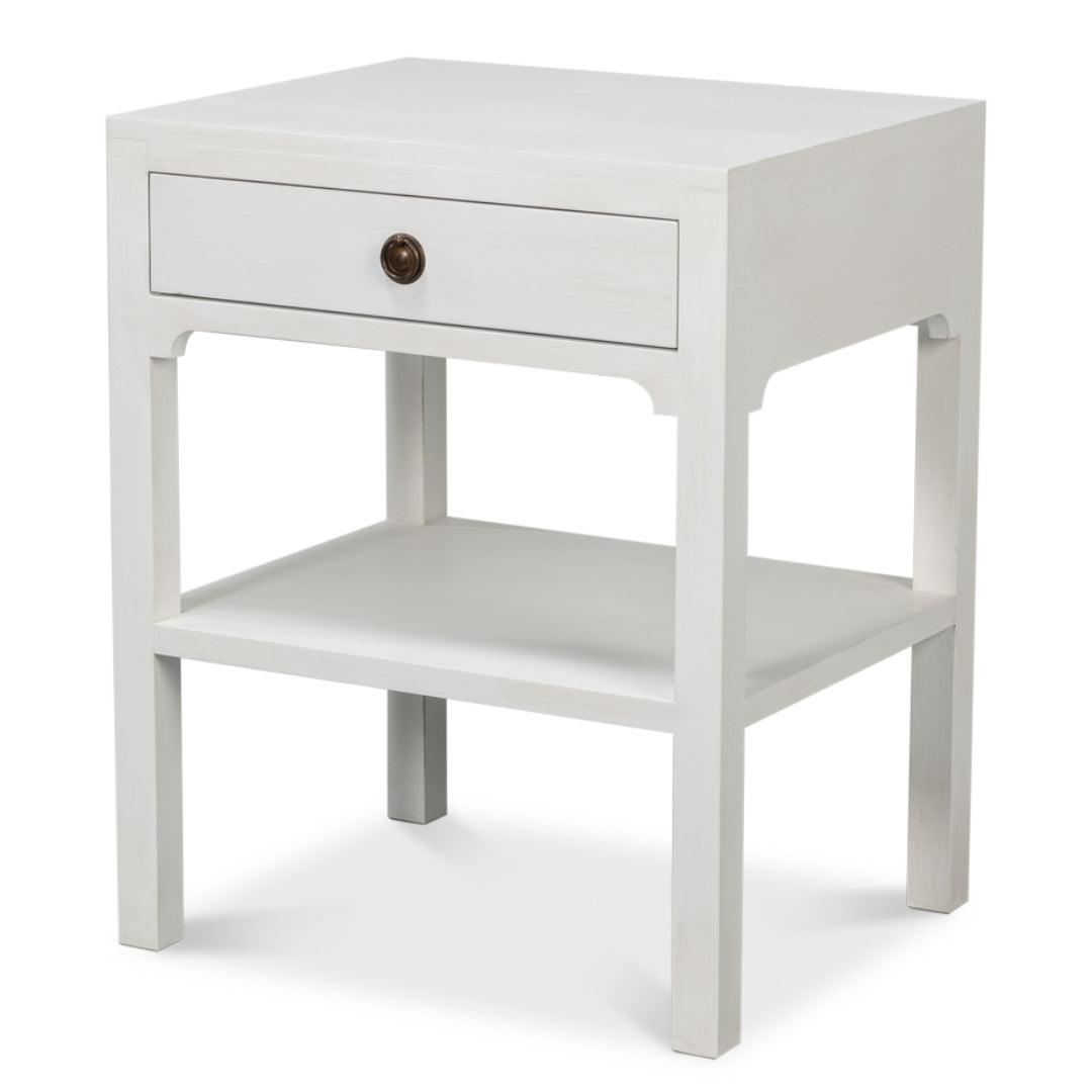 Table d'appoint à tiroir simple blanche Cottage