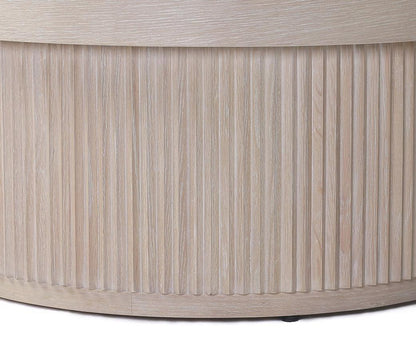 Table basse avec plateau en travertin côtelé