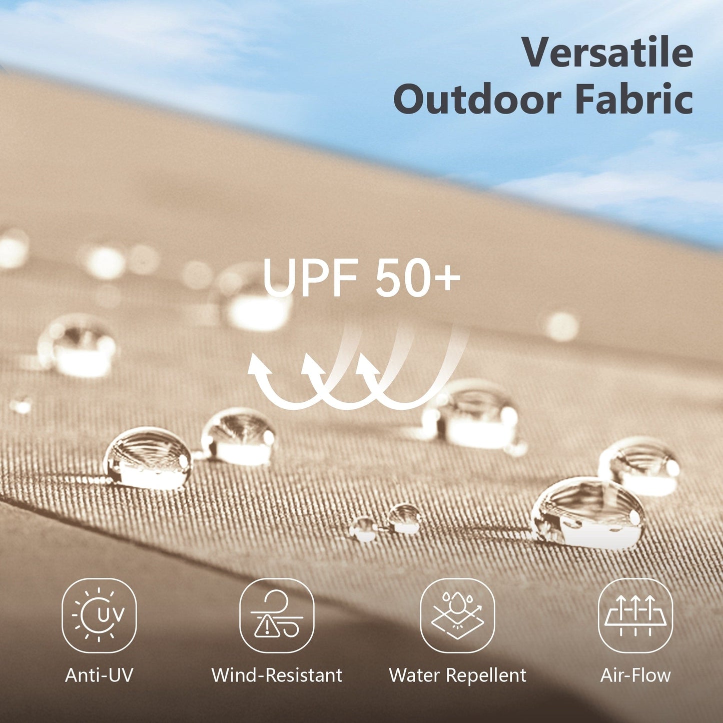 Parasol de terrasse inclinable à 3 niveaux de 10 pieds de MAISON ARTS, parasol d'extérieur à double ventilation avec lumières LED