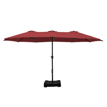 Parasol double extra large de 15 pieds pour patio double face de MAISON ARTS avec base incluse