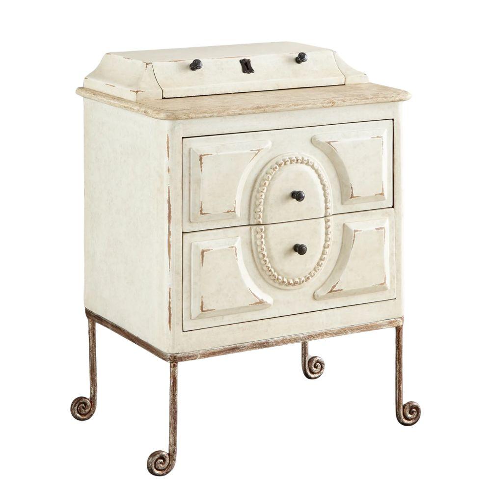 Table de chevet à tiroir secret de style shabby chic français