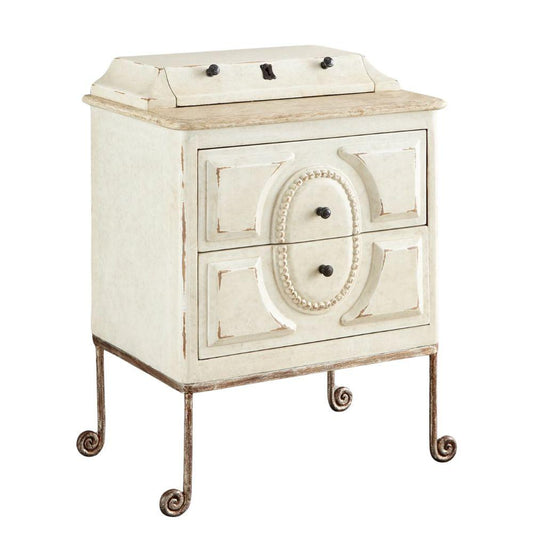 Table de chevet à tiroir secret de style shabby chic français
