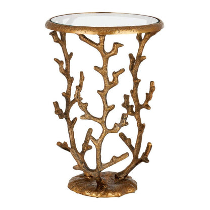 Table d'appoint en laiton et corail