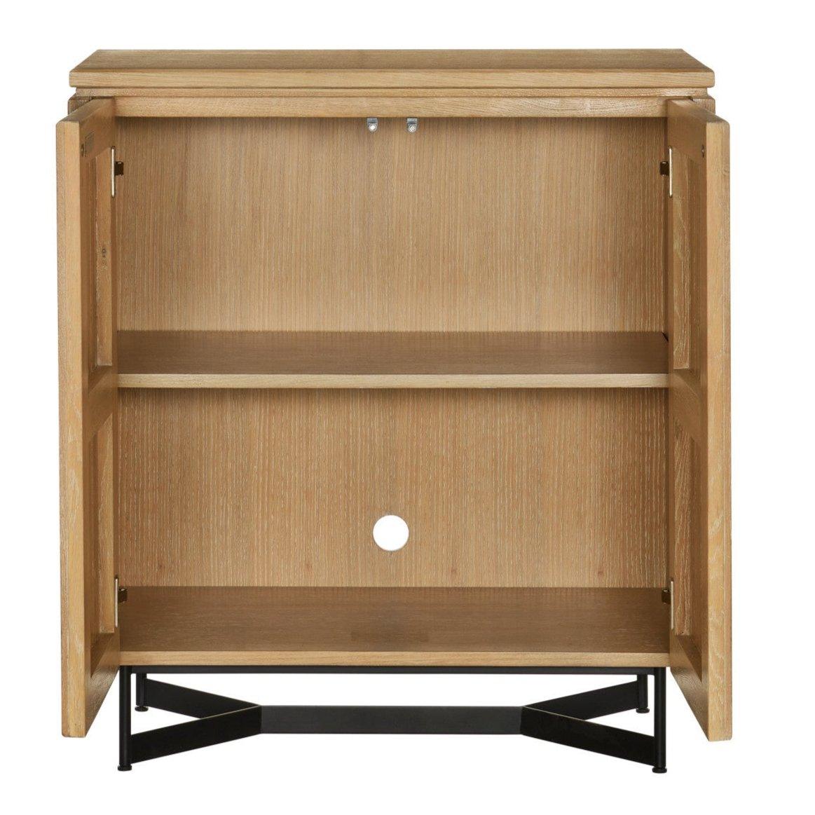 Commode latérale à 2 portes avec motif à lattes
