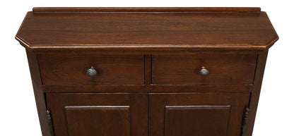 Armoire d'entrée de style campagnard français en noyer chaleureux