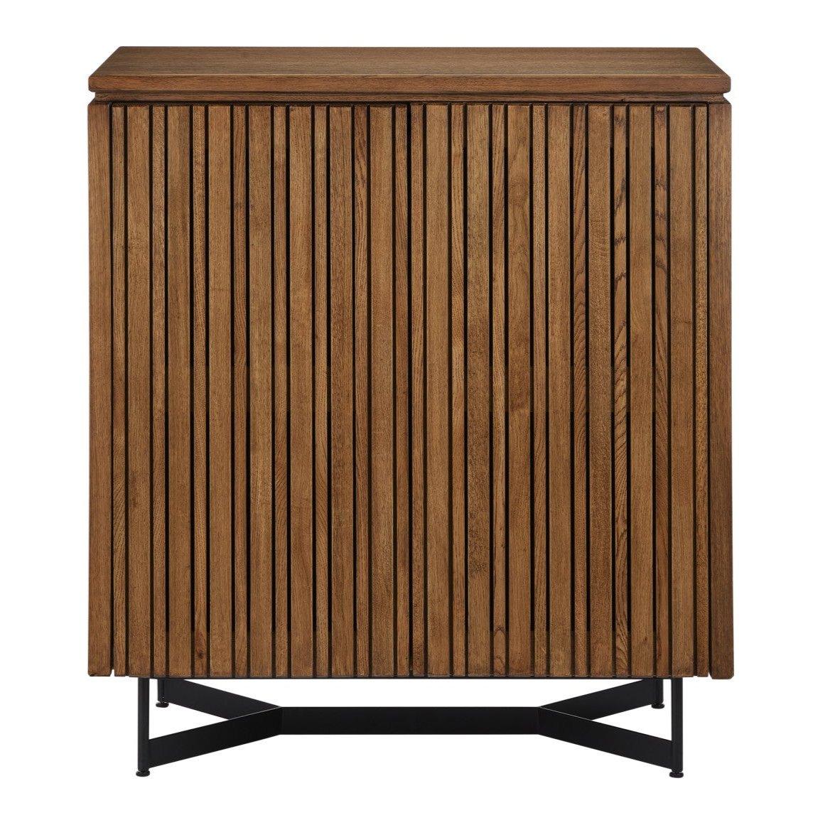 Commode latérale à 2 portes avec motif à lattes