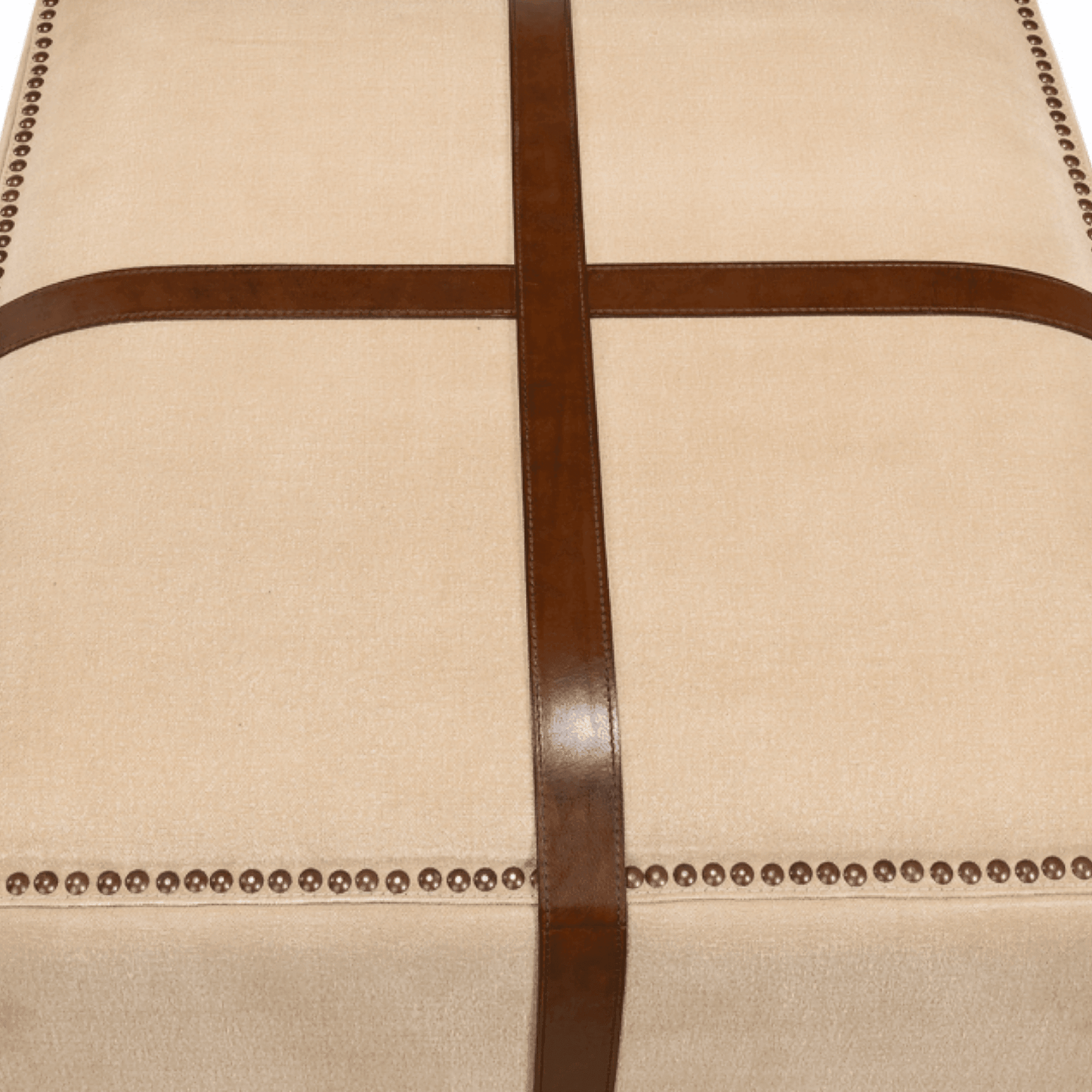 Tabouret en toile et cuir