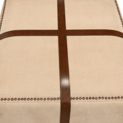Tabouret en toile et cuir