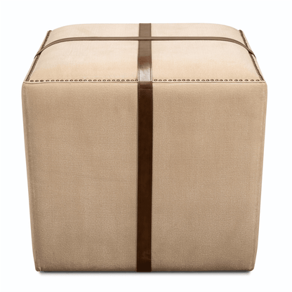 Tabouret en toile et cuir