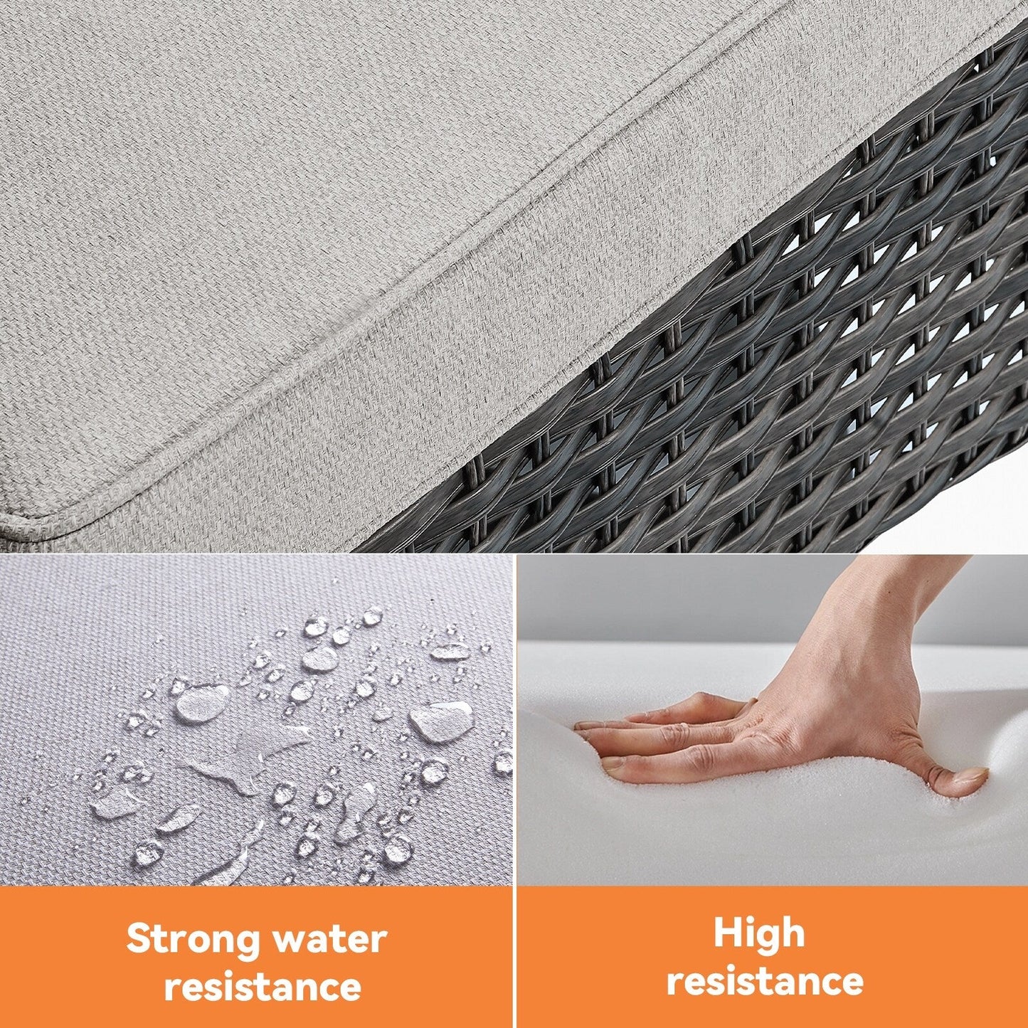 Fauteuil à bascule pivotant d'extérieur Gymojoy 3 pièces en osier avec coussin et table