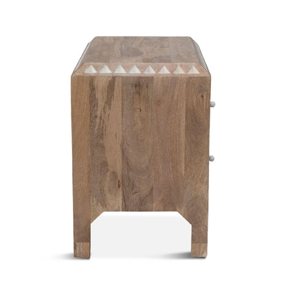 Table de chevet blanche naturelle Indy Boho