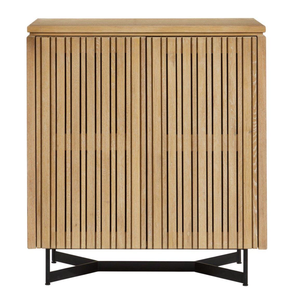 Commode latérale à 2 portes avec motif à lattes