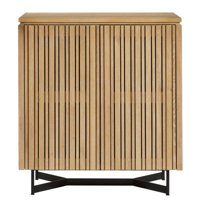 Commode latérale à 2 portes avec motif à lattes