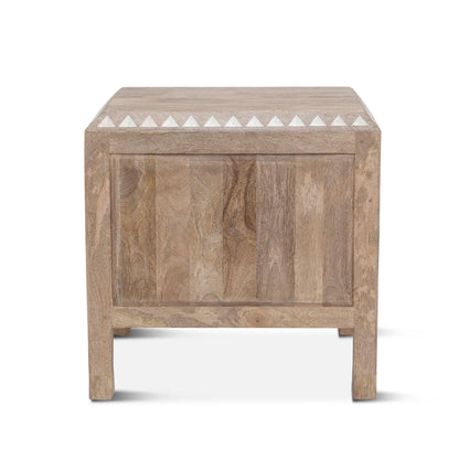 Table de chevet blanche naturelle Indy Boho