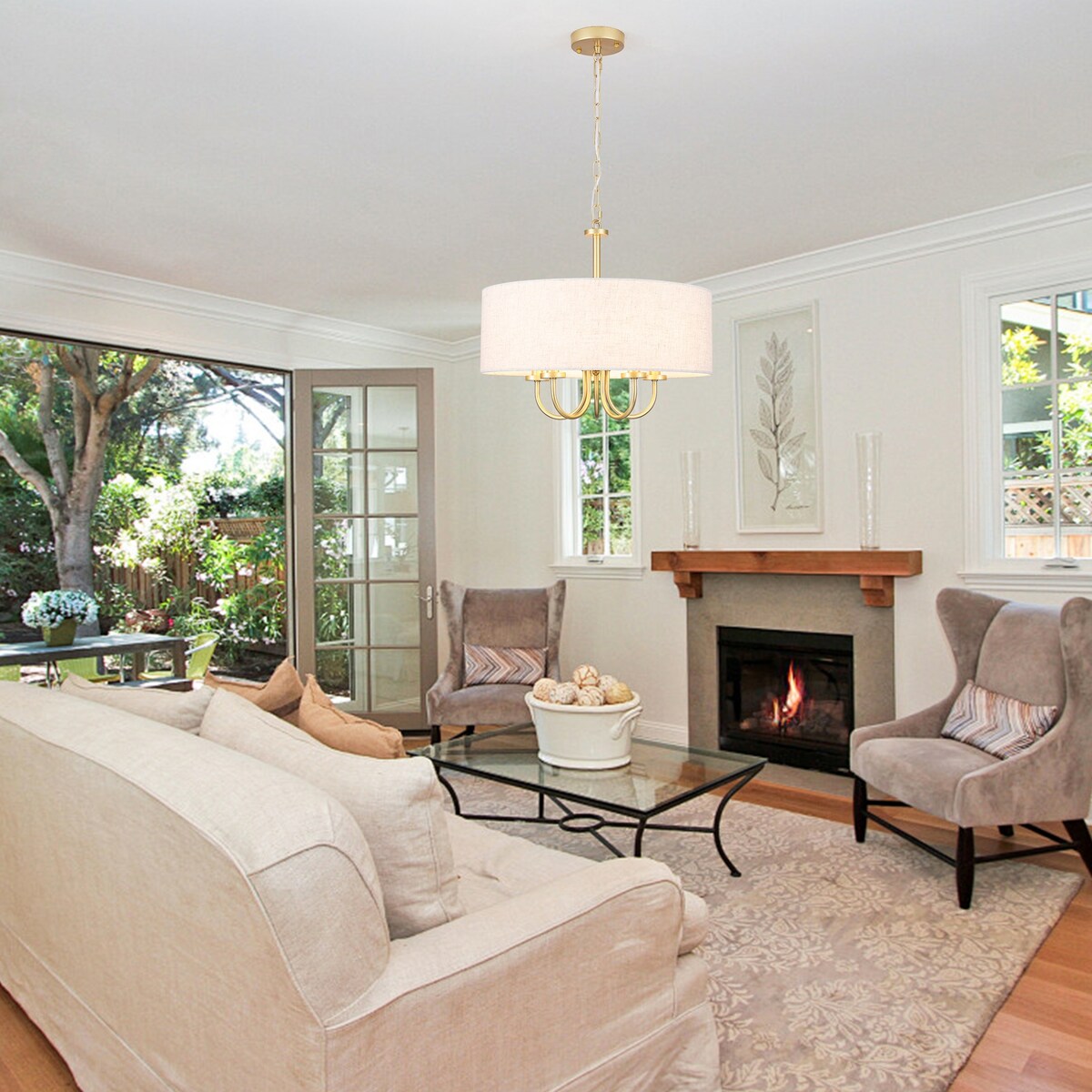 Plafonnier semi-encastré moderne à 5 lampes pour salle à manger, chambre à coucher, salon - N/A