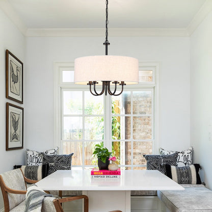 Plafonnier semi-encastré moderne à 5 lampes pour salle à manger, chambre à coucher, salon - N/A