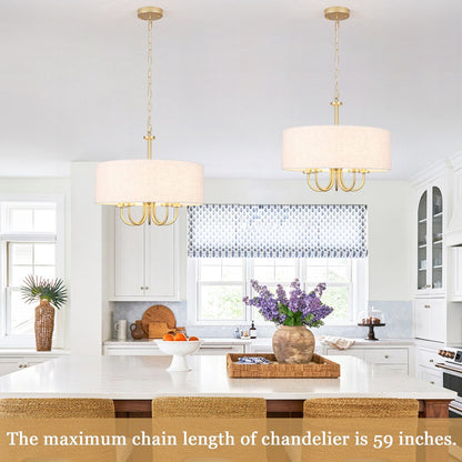 Plafonnier semi-encastré moderne à 5 lampes pour salle à manger, chambre à coucher, salon - N/A