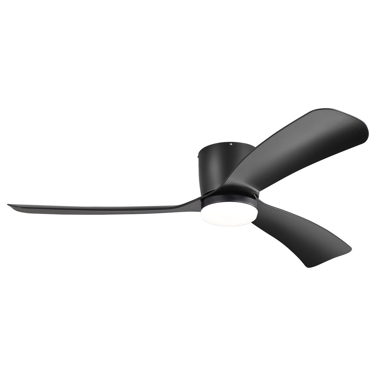 Ventilateur de plafond encastré à DEL noir/blanc de 52 pouces avec télécommande (3 pales)