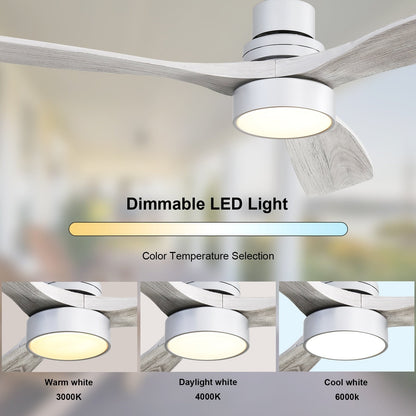 Ventilateur de plafond d'intérieur en bois Sofucor 52 avec télécommande et éclairage intégré en option