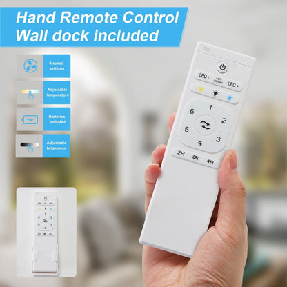 Ventilateur de plafond d'intérieur en bois Sofucor 52 avec télécommande et éclairage intégré en option