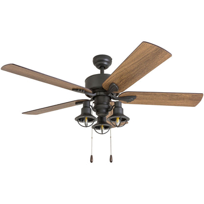 Ventilateur de plafond LED Prominence Home Sivan Bronze Farmhouse avec éclairage et télécommande