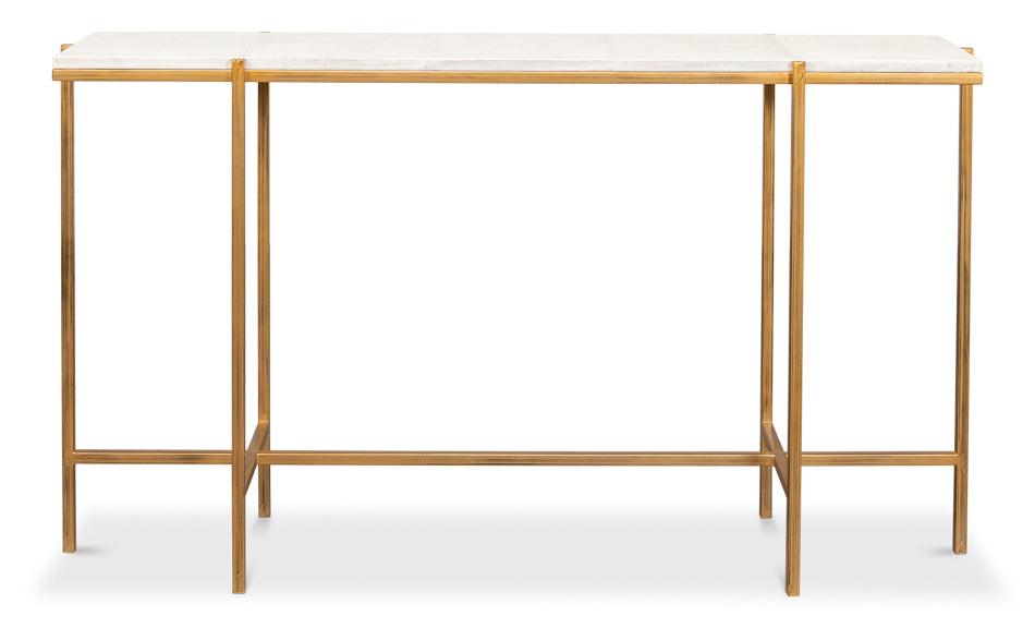 Console Luxe en galuchat blanc
