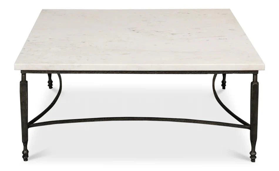 Table basse architecturale avec plateau en marbre