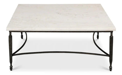 Table basse architecturale avec plateau en marbre