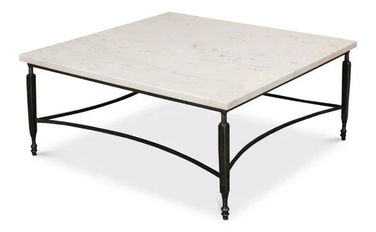 Table basse architecturale avec plateau en marbre
