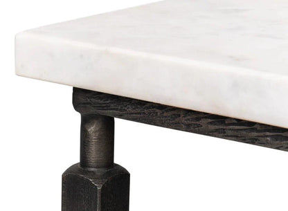 Table basse architecturale avec plateau en marbre