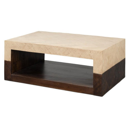 Table basse moderne en bois de couleur bicolore