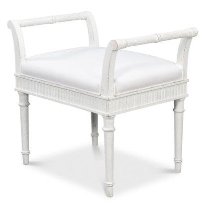 Banc blanc de style shabby chic
