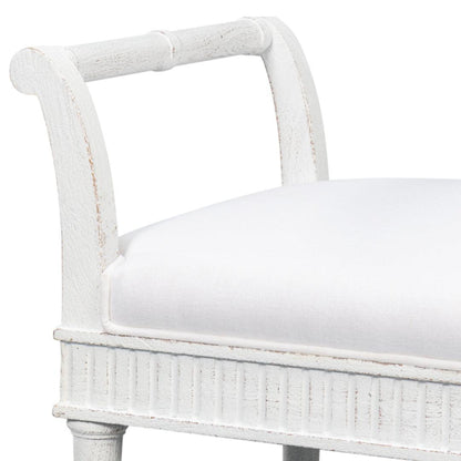 Banc blanc de style shabby chic