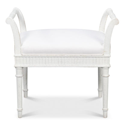 Banc blanc de style shabby chic
