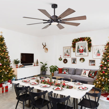 Grand ventilateur de plafond en bronze huilé de 60 pouces avec éclairage et télécommande