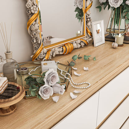 Commode d'appoint à 9 tiroirs 63W pour salon, chambre à coucher