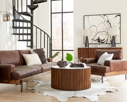 Fauteuil de salon industriel marron Portofino