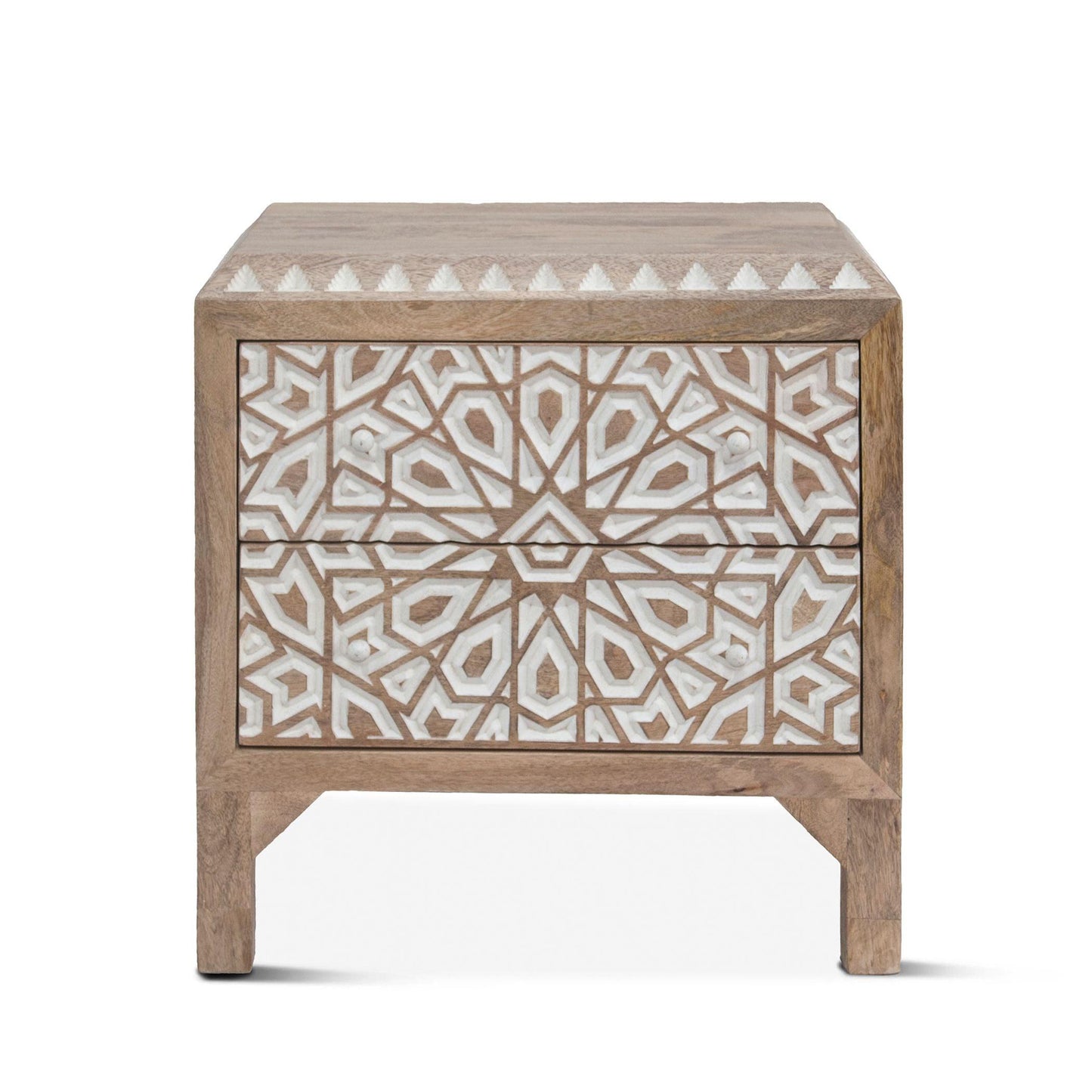 Table de chevet blanche naturelle Indy Boho