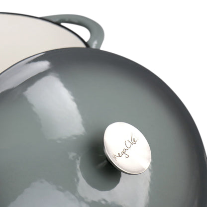 Cocotte ovale en fonte émaillée de 7 litres, couleur Storm Cloud
