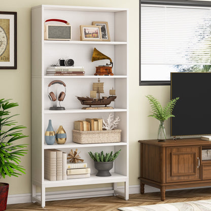 Bibliothèque et étagère de 70,8 pouces de hauteur, grande bibliothèque à 5 niveaux - 11,81 P x 31,5 L x 70,87 H