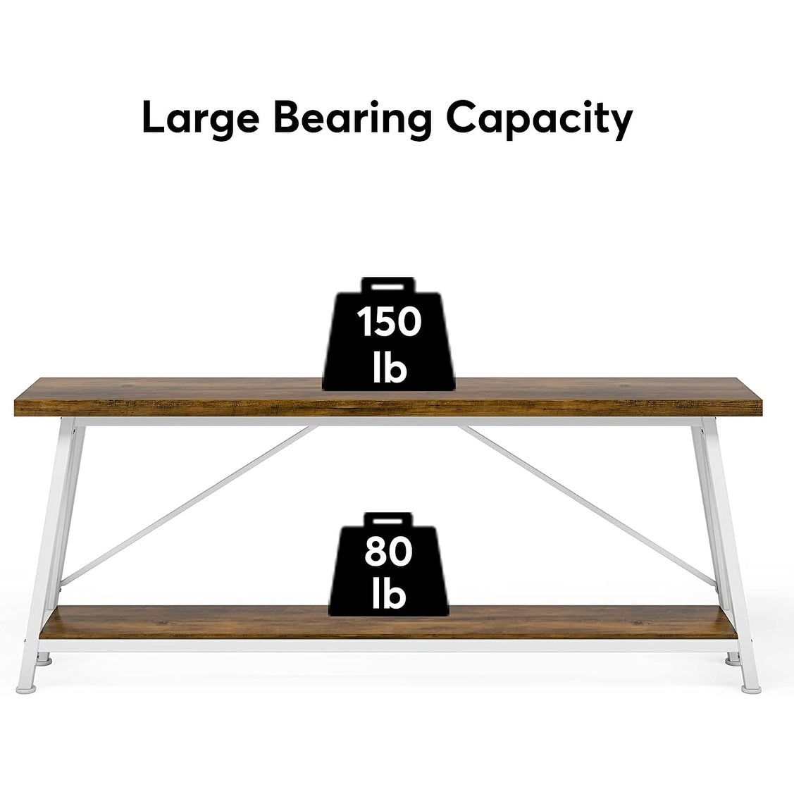 Table console d'entrée de style industriel extra-longue de 70,9 pouces