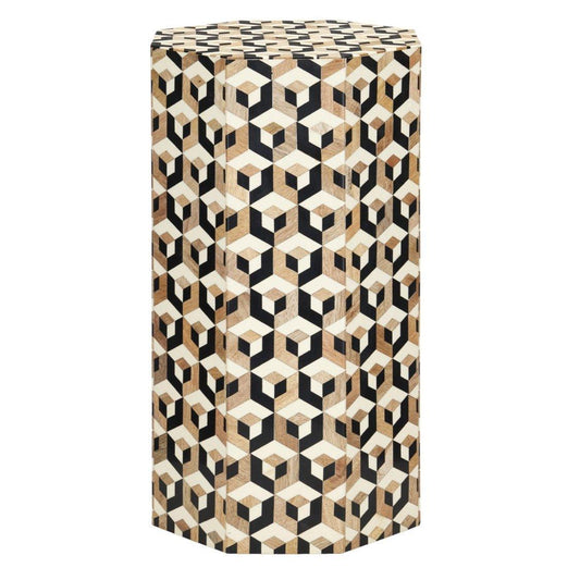 Table d'appoint octogonale multicolore