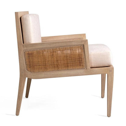 Chaise longue moderne en rotin naturel