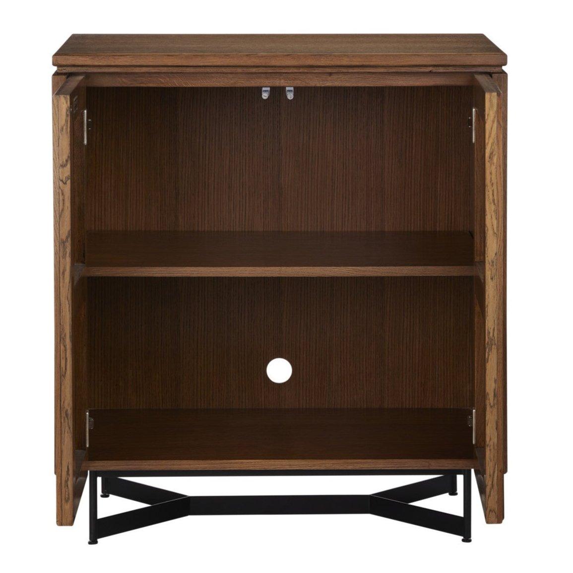 Commode latérale à 2 portes avec motif à lattes