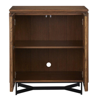 Commode latérale à 2 portes avec motif à lattes