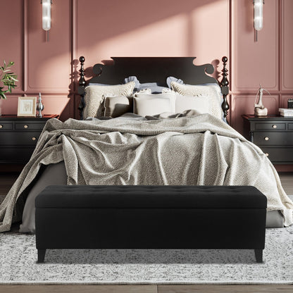 Banc ottoman de rangement en cuir reconstitué Adeco 50